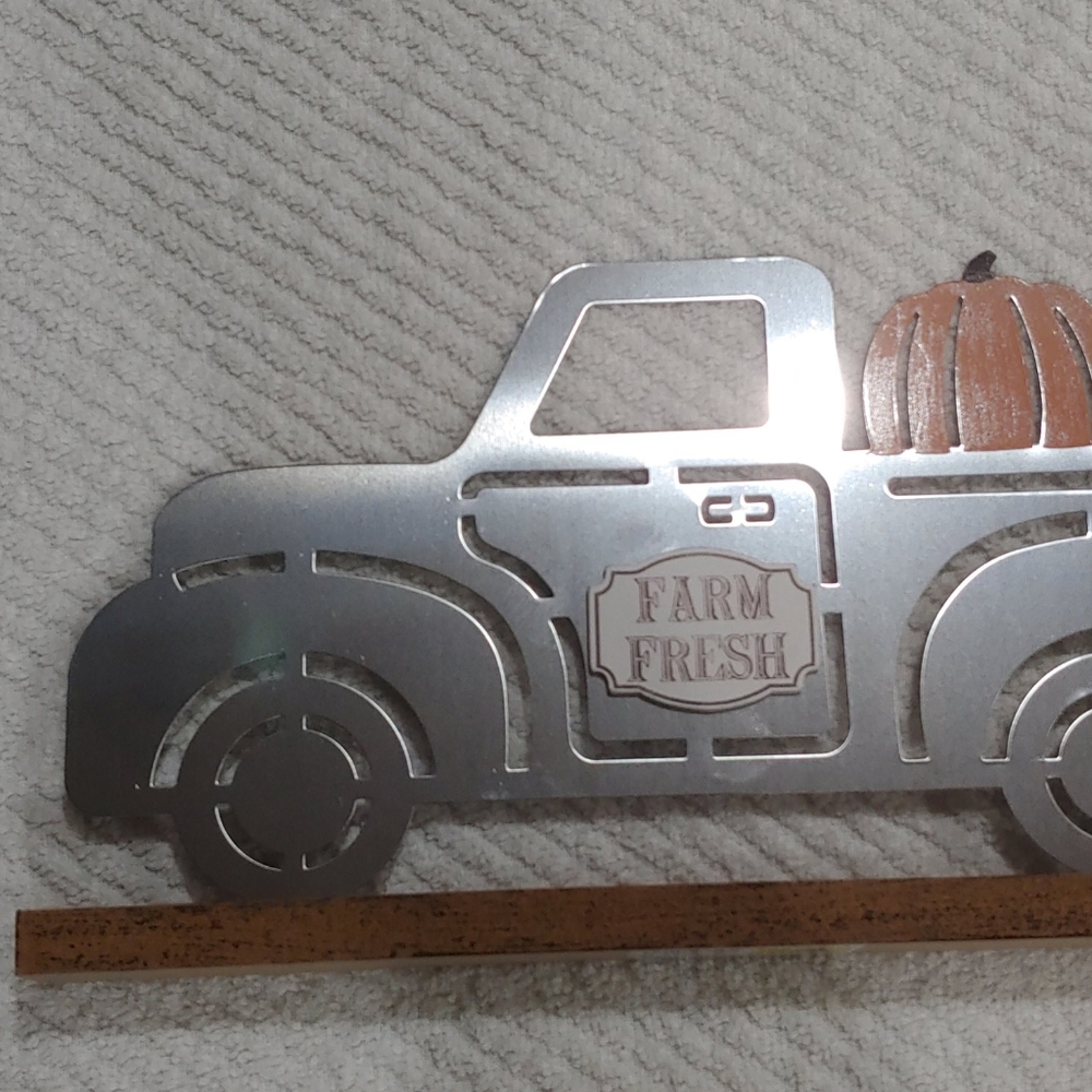 New!!! Fall Metal Pick Up Truck with Pumpkins!!! - Picture 2 of 5